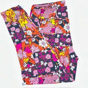 LuLaRoe TC2 Women's Floral Patchwork Print Leggings Multicolor Plus Size 18-22/2